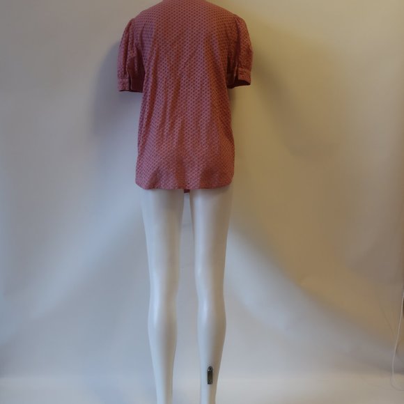 Krizia Jeans Pink Cut Out Design Button Down Blouse Sz 8* - Picture 7 of 8